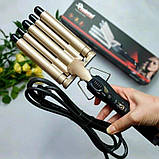 Плойка п'ять хвиль для завивки волосся Щипці для завивки волосся Gemei GM 2933, фото 3