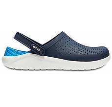 Сабо Crocs LiteRide Clog Navy/White Крокси чоловічі/жіночі лайтрайд синьо-білі оригінал