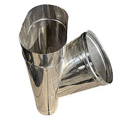 Трійник овал димохідний 45° нержавіюча сталь AISI 304(0.6 мм)