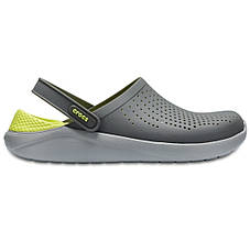 Сабо Crocs LiteRide Крокси чоловічі/жіночі лайтрайд сірий-лайм оригінал