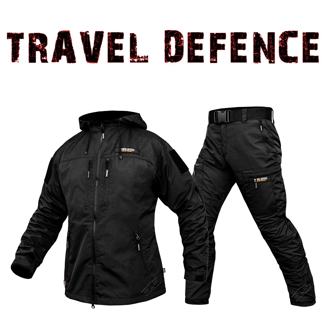 Комплект мілітарі "TRAVEL DEFENCE" BLACK (Таслан + Мікрофліс)