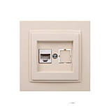 Комп'ютерна розетка RJ45 CAT 6 Mono Electric DESPINA крем, фото 2