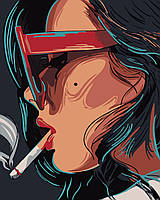 Картины по номерам Девушка с сигаретой 50*60 см
