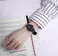 Часы наручные женские часы в черном корпусе стильные и модные часы на лето черного цвета