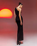 Максі-сукня по фігурі Люкс чорна (різні кольори) XS S M, фото 2