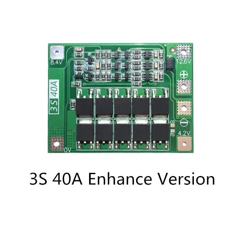 Плата захисту BMS 3S 40A 11.1V/12.6V Li-Ion 18650 (Контролер заряду/розряджання BMS 3S 40A)
