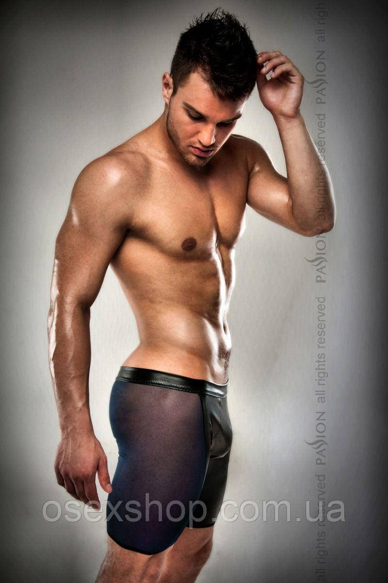 Прозорі чоловічі шортики Passion 026 SHORT black S/M