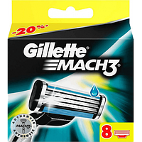 Сменные кассеты для бритья Gillette Mach3 8шт. Германия мак3 лезвия мач3 8шт.