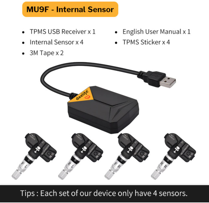 Deelife TPMS MU9F Андроїд система контролю тиску в шинах із внутрішніми датчиками, фото 1