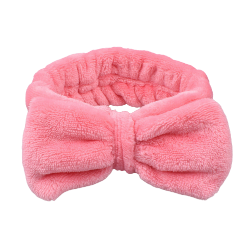 Повязка тепла з гумкою й бантиком рожева, фото 1