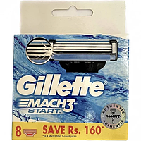 Gillette Mach3 Start 8шт. Оригінал (джилет мач 3) змінні касети леза жилет мак3