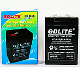 GDLITE 6V 4A АКБ Акумулятор 6 вольтів 4 Ампери BATTERY 6V 4A для ліхтарика та дитячого електромобіля, фото 4