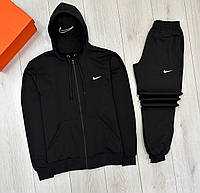 Мужской спортивный костюм Nike весенний летний кофта на молнии + штаны черный люкс качество