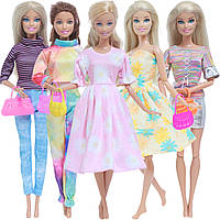 Одежда для куклы набор 5 комплектов с сумками для Барби, Блайз , шарнирной куклы 11