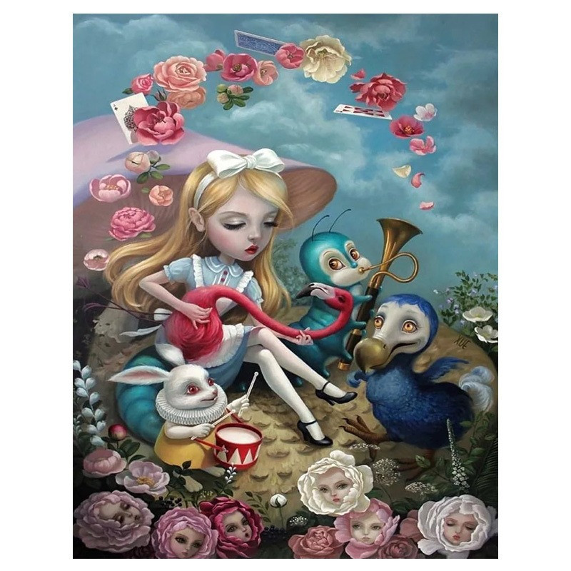 Алмазна мозаїка "Аліса в країні чудес", картина стразами, 40*50 см