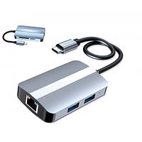 USB 3.0 Type-C - RJ45 Ethernet LAN адаптер и хаб 2x USB 2.0 3.0 SD TF, 101742