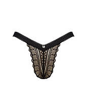 (SALE) Мереживні трусики із заниженою талією Obsessive Estiqua panties XS/S, black, фото 5