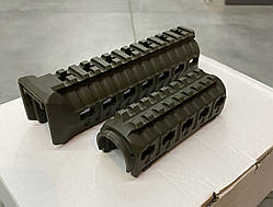 Цівка на АК 47/74 DLG TACTICAL (DLG-099) полімерна, колір Олива, 2 планки picatinny з кріпленням M-LOK