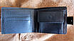 Топове шкіряне портмоне №16 Лев синього кольору, фото 3