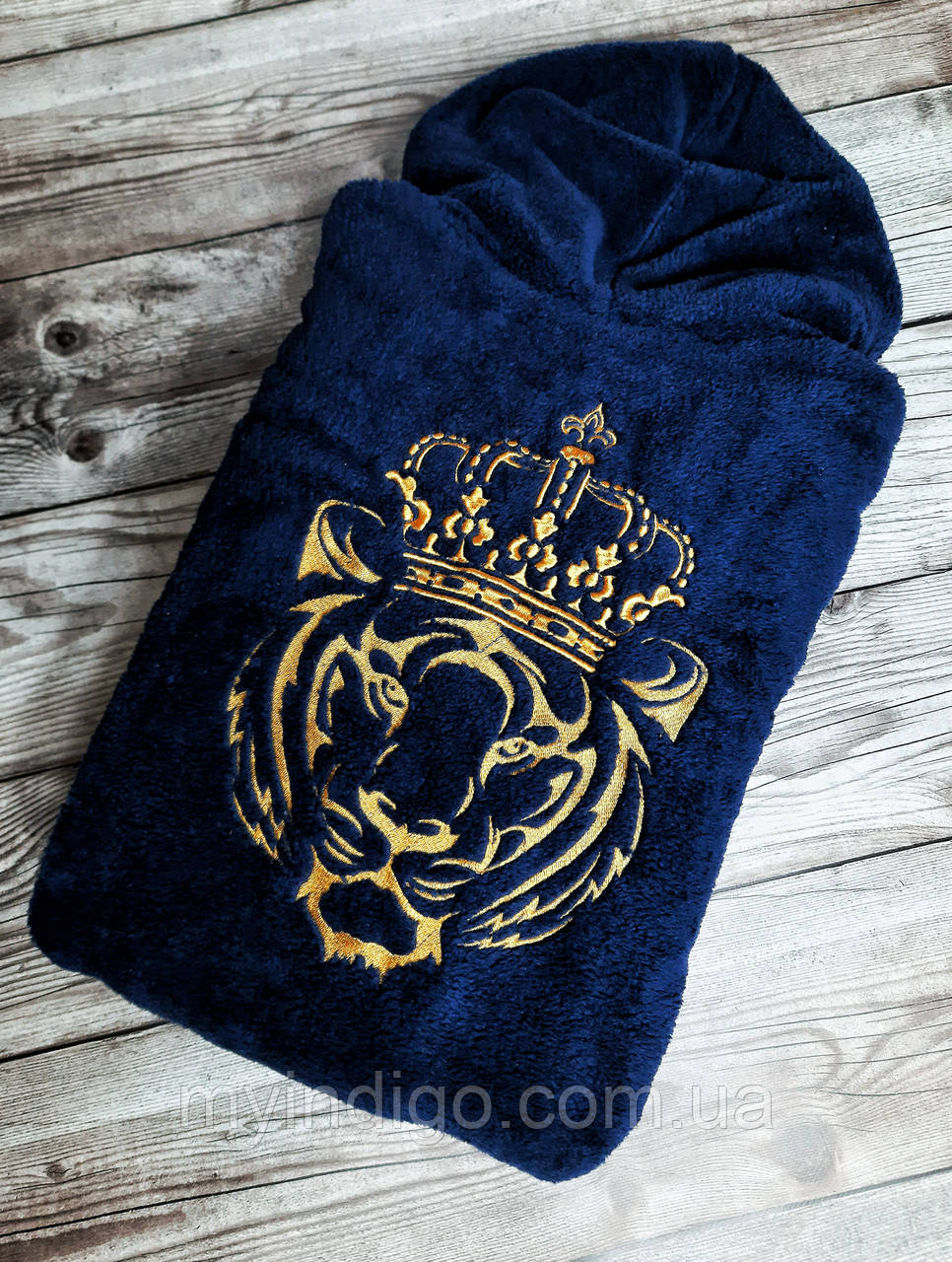 Чоловічий халат з індивідуальною вишивкою "Tiger King", фото 1