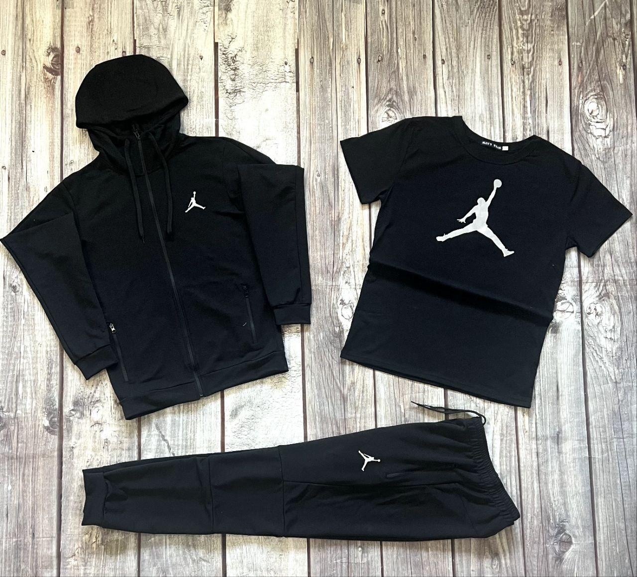 Спортивний костюм Jordan футболка весняний осінній літній чорний комплект чоловічий джордан весна осінь, фото 1