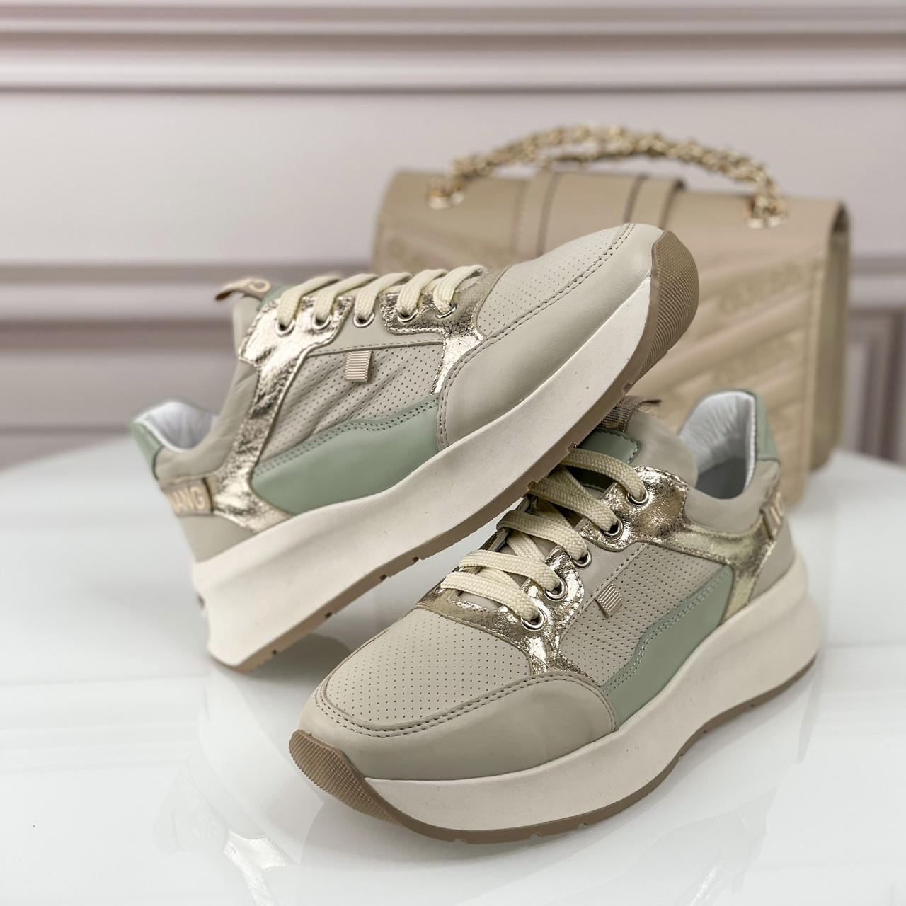 Кросівки Evromoda шкіряні бежеві (ID#1800878488), ціна: 3650 ₴, купити ...