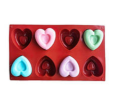 Силіконова форма Сердечка 8 шт