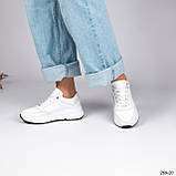Кросівки жіночі шкіряні білі Демісезонні весняні осінні з натуральної шкіри. Розмір 38, фото 6