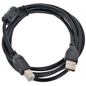 Кабель Atcom USB 2.0 AM/BM Ferite 1.8 м Black