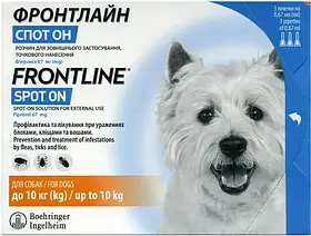 Краплі Boehringer Ingelheim Фронтлайн Спот-Он проти бліх і кліщів для собак вагою 2-10 кг 1 шт (Ціна за 1 піп)