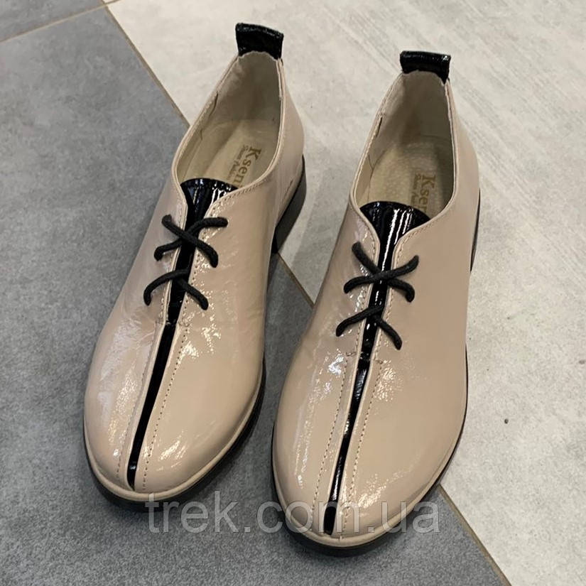Туфлі жіночі шкіряні лаковані бежеві/22827/ 36р, фото 1