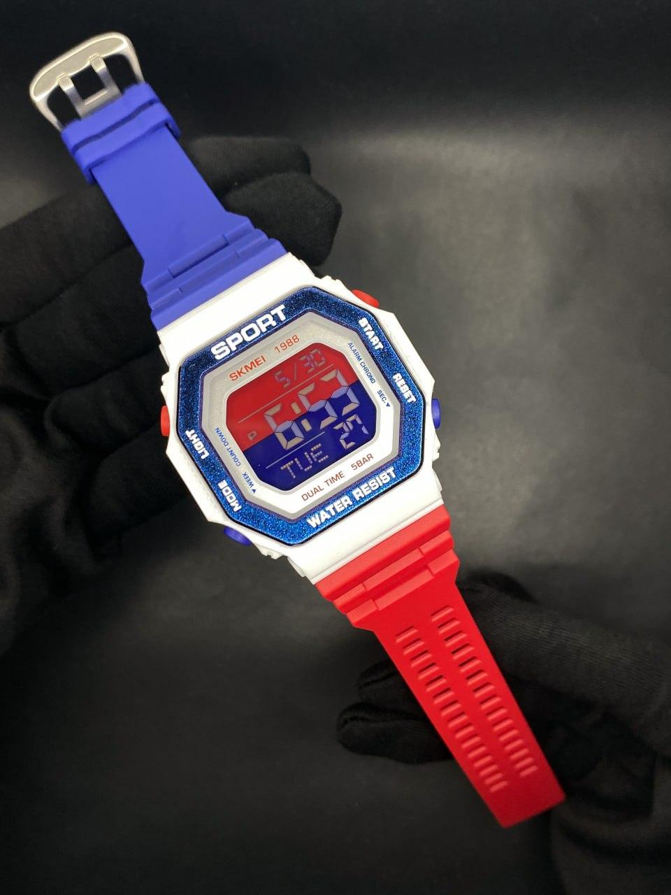 Чоловічий спортивний годинник Skmei 1988RDBU Red-Blue, фото 1