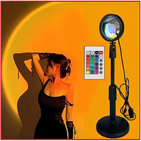 Проекционная лампа солнце ночник сансет с пультом 20 цветов SunSet RGB светильник закат подсветка для селфи