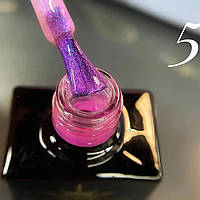 Гель лак для дизайна ногтей AURORA DESIGNER PROFESSIONAL Объем 9 мл цвет розовый эффект втирки