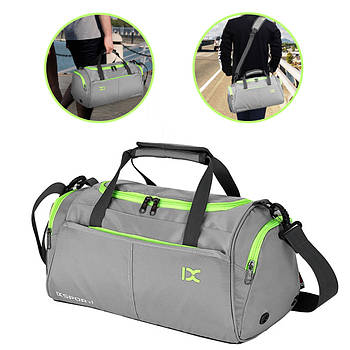 Спортивна сумка ручна на 17л (40х23х24 см) Сіра, X8037 / Сумка для тренувань / Дорожня сумка