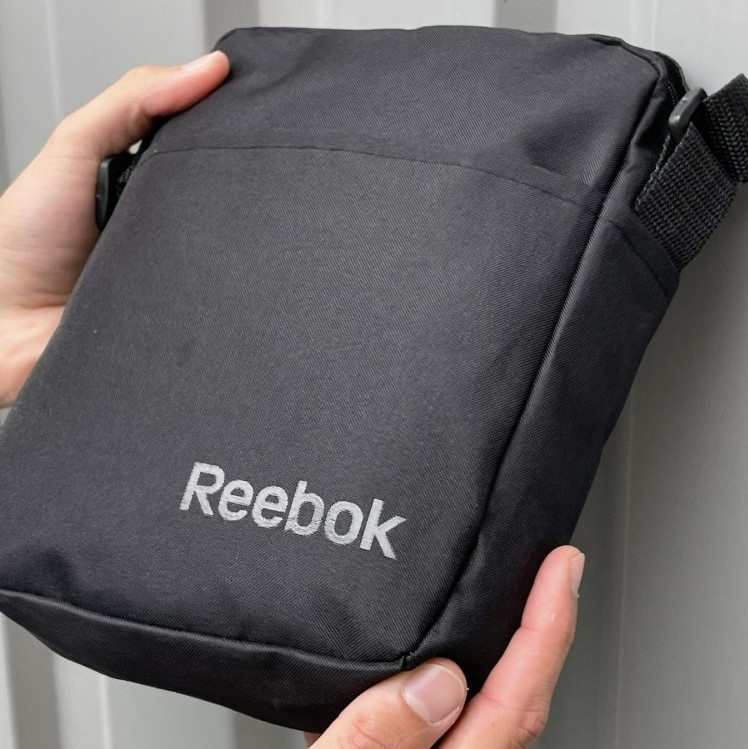 Чоловіча сумка барсетка Reebok чорна через плече Рібок месенджер
