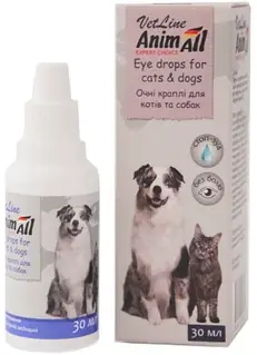 Очні краплі AnimAll VetLine для собак і котів 30 мл 69543 (4820150202804)