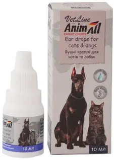 Вушні краплі AnimAll VetLine для собак і котів 10 мл 69541 (4820150202774)