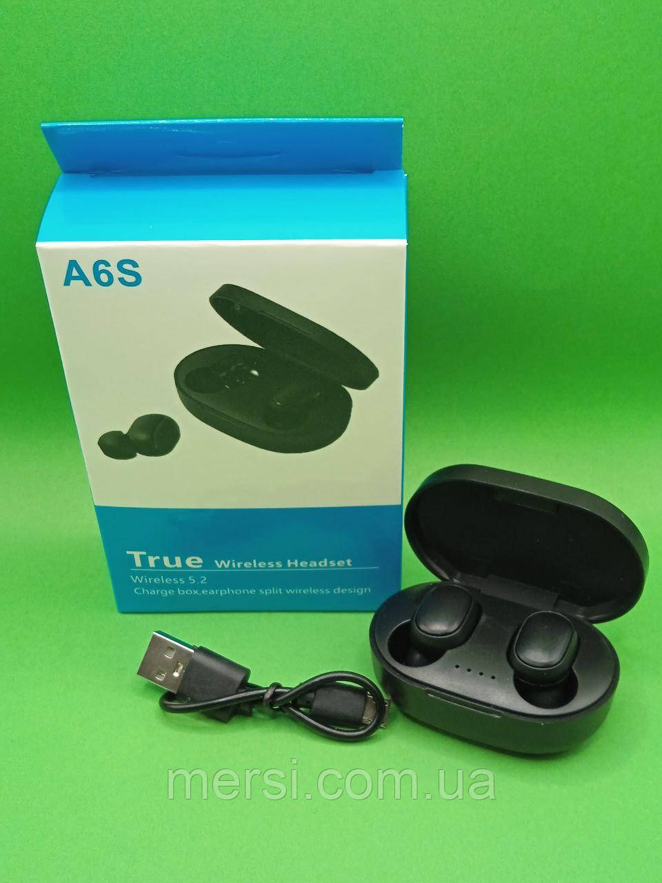 Бездротові навушники A6S. Bluetooth.Топ якість. Краща ціна! чорний/, фото 1