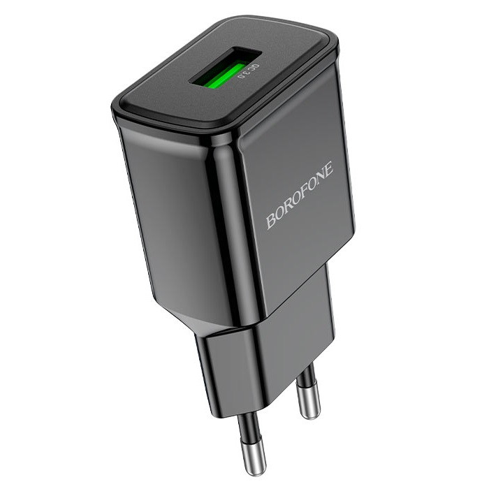 Зарядний пристрій з швидкою зарядкою BOROFONE BA59A |USB, QC3.0/18W| Чорний