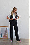 Жіночі штани-палаццо чорного кольору в класичному стилі, фото 2