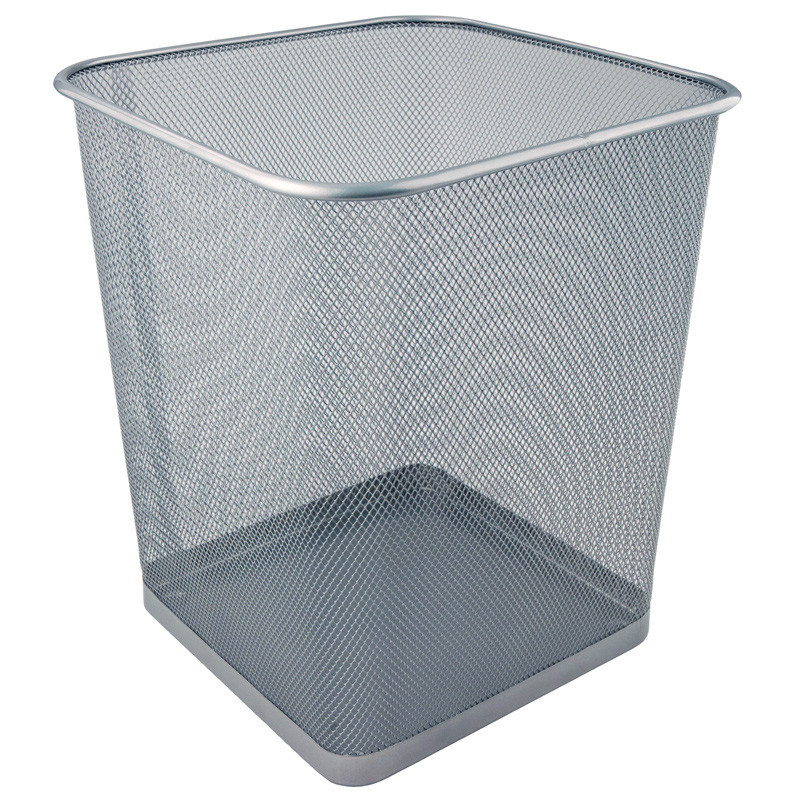 Кошик для паперів квадратна 270x300 мм метал., срібляста