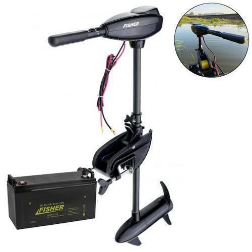 Електромотор для човна Fisher 32lbs; 12V. 45A/h GEL АКБ. Без З/У. Човновий електромотор Фішер;