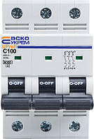 Модульний автоматичний вимикач UProfi 3р 100А C 6kА, A0010210122