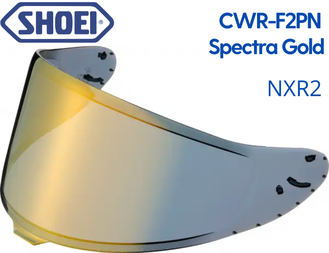 Визор Shoei CWR-F2PN для шлемов NXR2 зеркальный, Spectra Gold - фото 1 - id-p1799867803