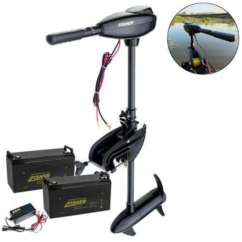 Електромотор для човна Fisher 86lbs; 24V. 100A/h GEL АКБ-2шт. +З/У. Човновий електромотор Фішер;