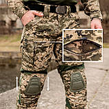 Штани тактичні з наколінниками 12 кишень GRIFON Tornado піксель ЗСУ (ММ-14) ріп-стоп (літні), фото 3