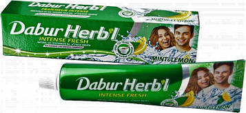 Натураллю аюрведична зубна паста М'ята з Лимоном 150 gm без фтору Dabur Herb'l MINT&LEMON