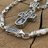 Срібна православний ланцюг з Хрестом, фото 2