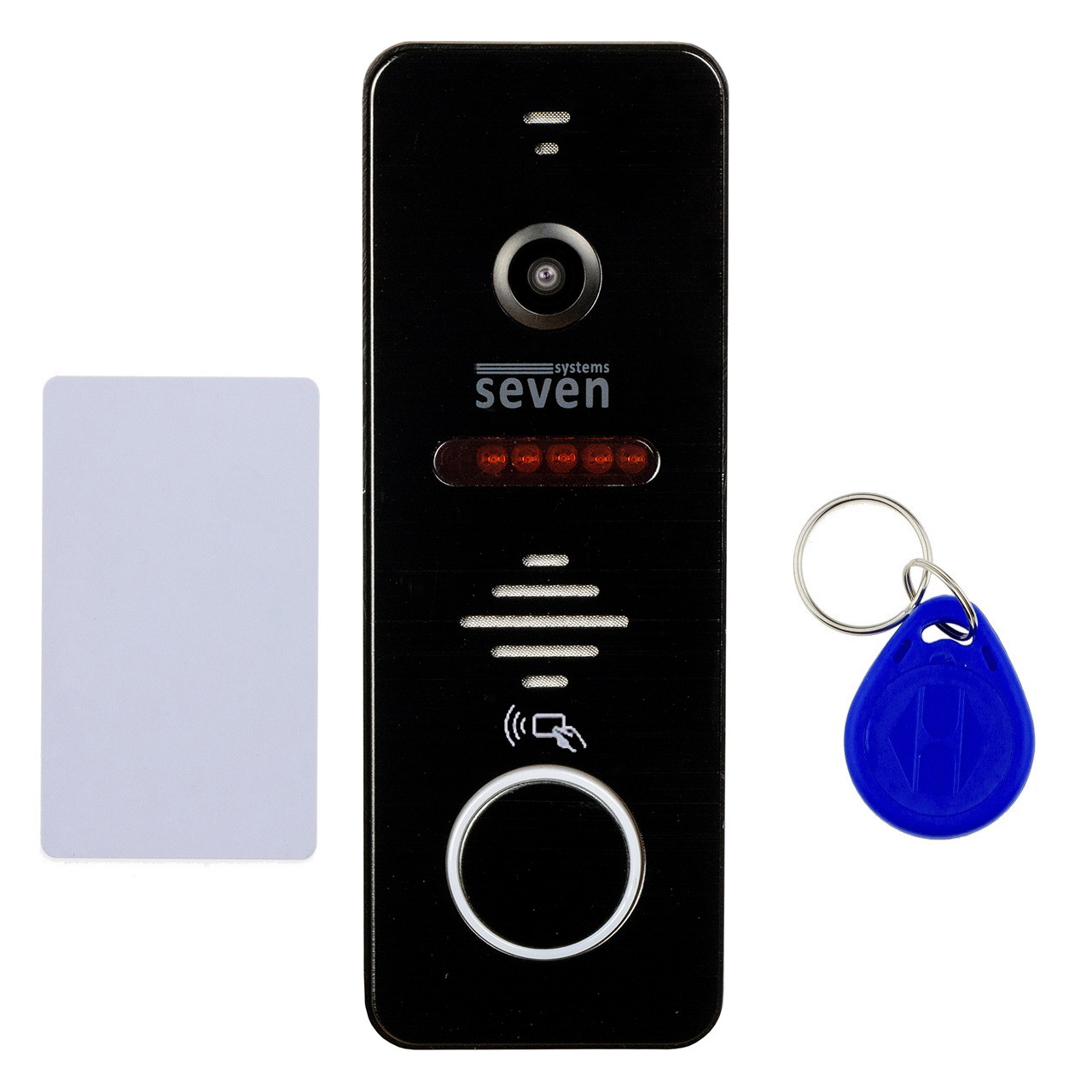 Виклична панель домофону з вбудованим зчитувачем карток SEVEN CP-7504F RFID black